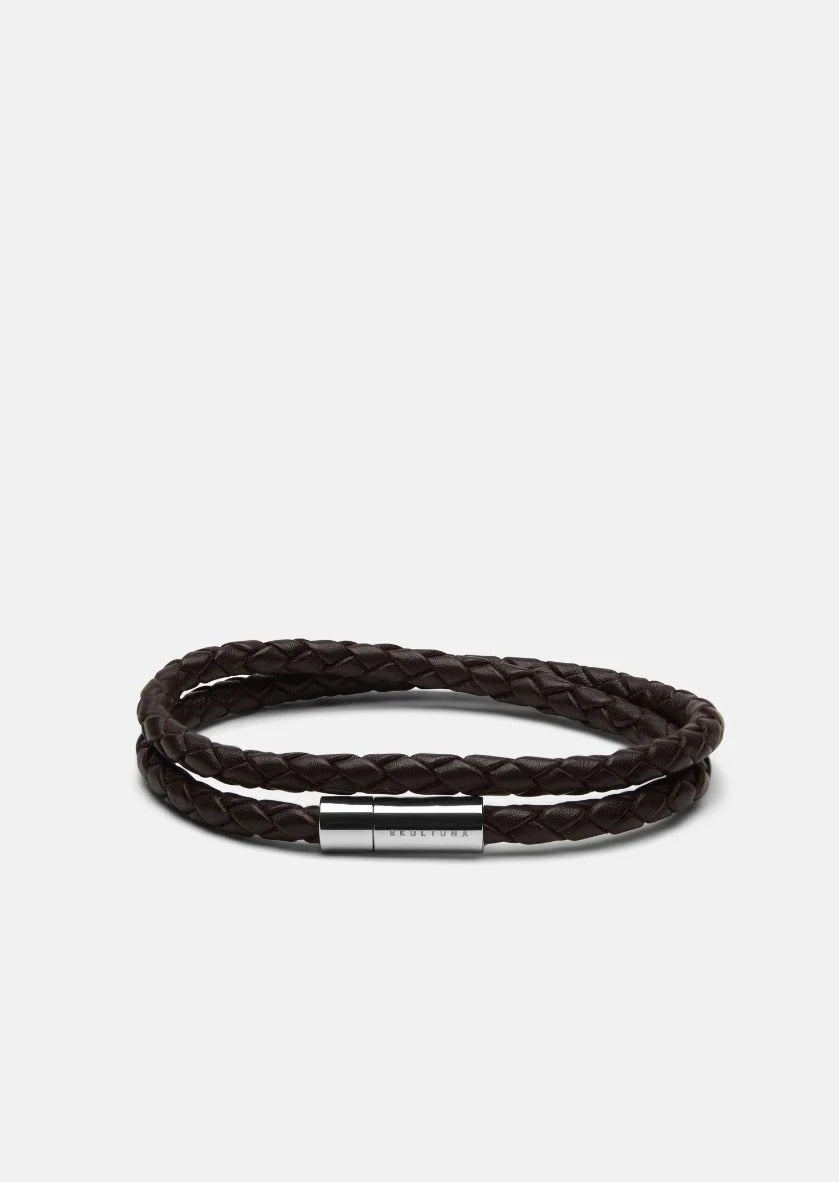 Leather Bracelet Thin - Titan Black/Black