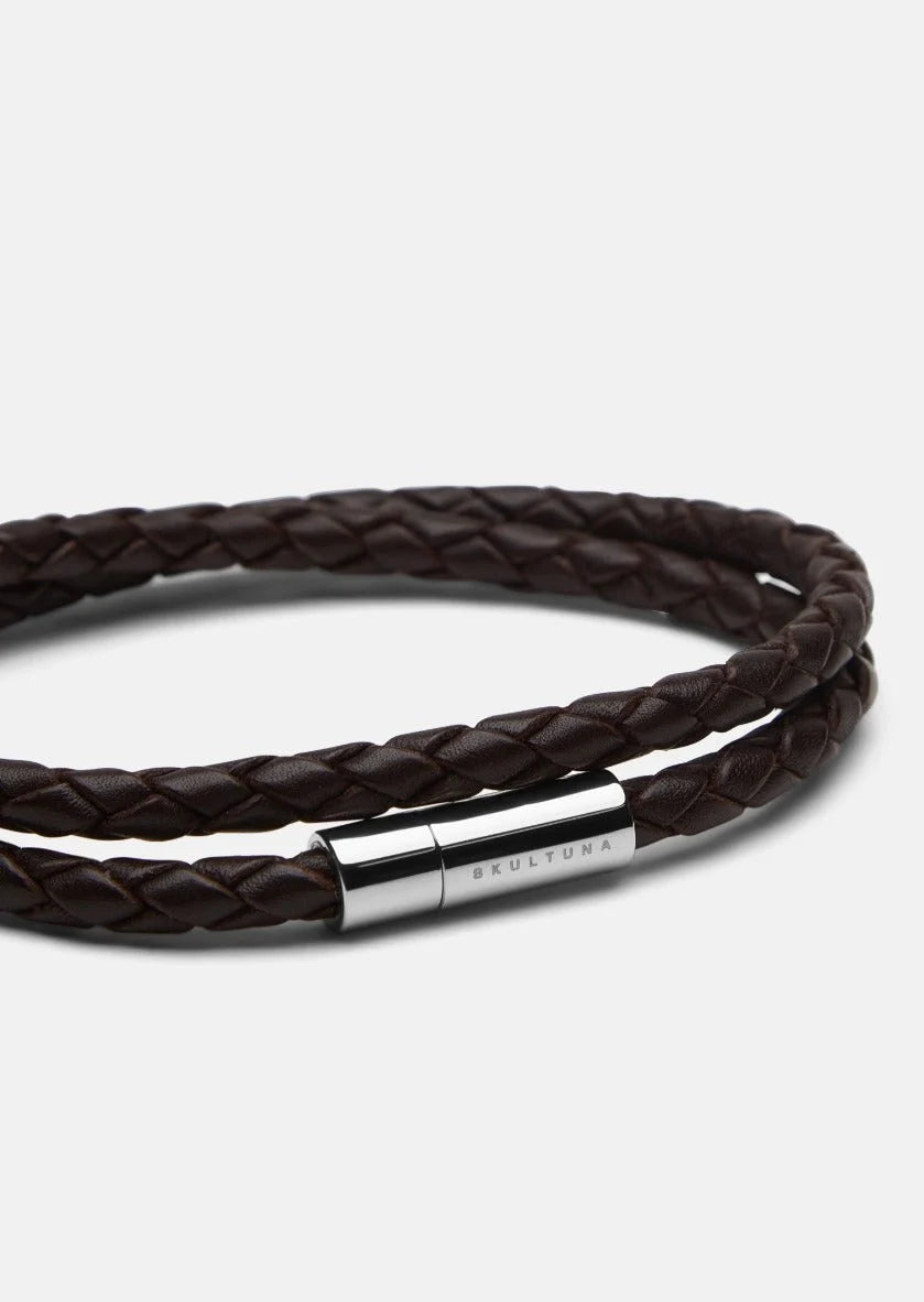 Leather Bracelet Thin - Titan Black/Black