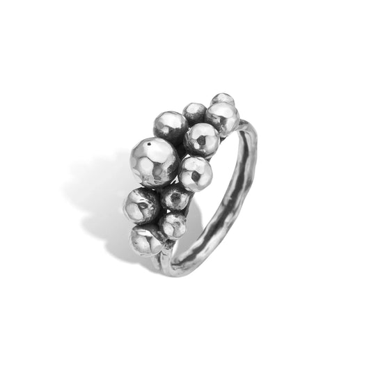 Ring - ROSE BUDS SILVER CLUSTER - 11