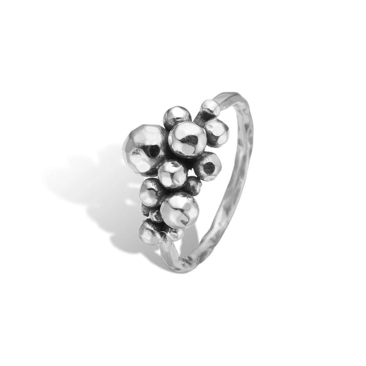 Ring - ROSE BUDS SILVER CLUSTER - 14