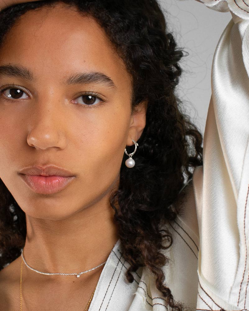 BRANCH PEARL HOOPS