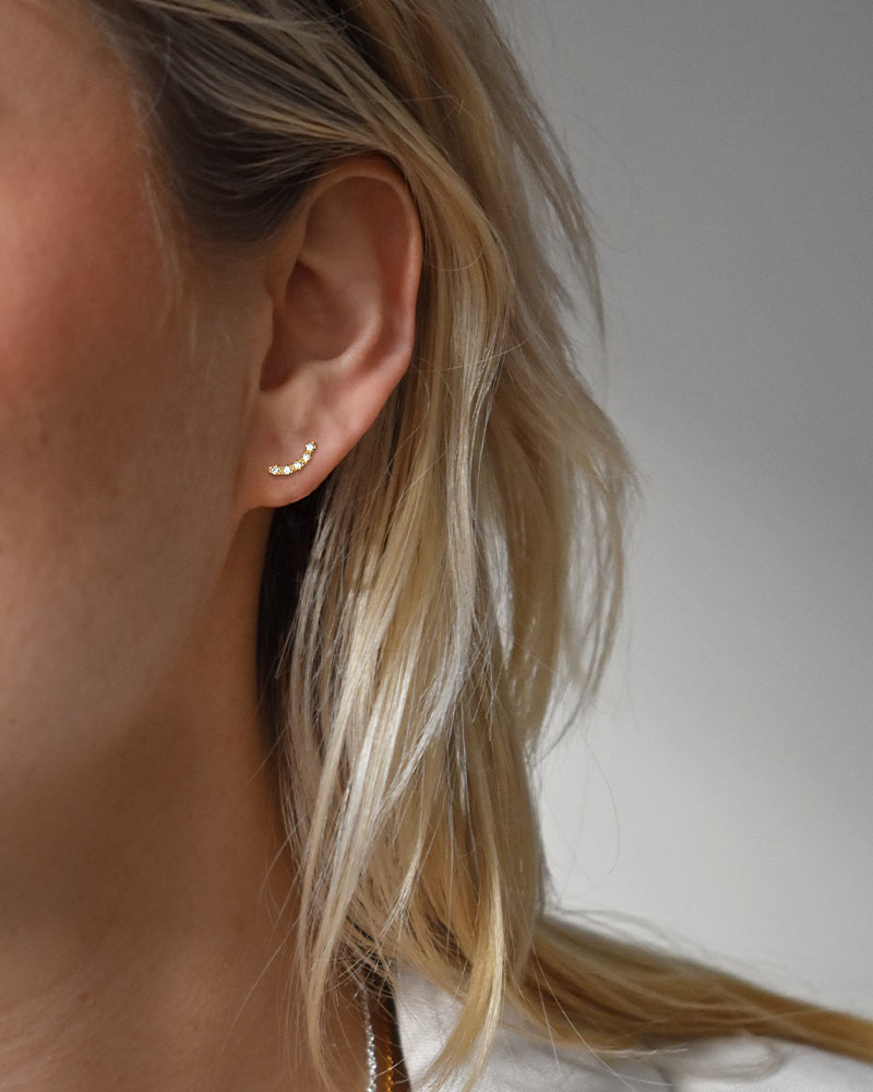 Diamond Sky Fall studs gold