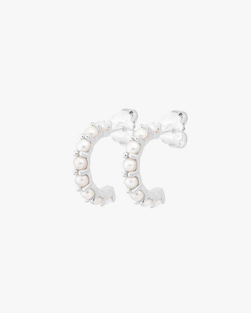 Petite Star pearl hoops