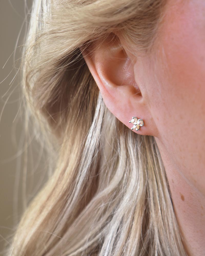 Petite Star pearl studs