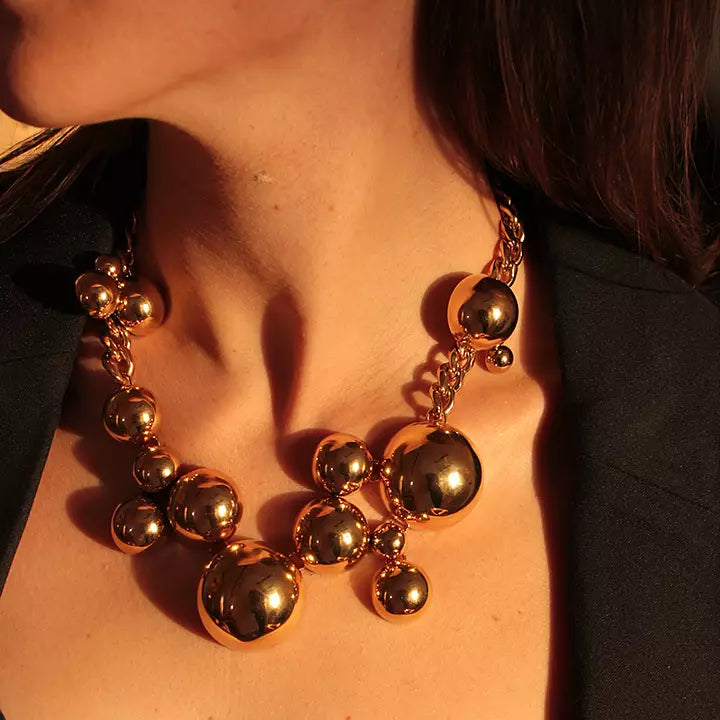 Solar Golden Statement Necklace