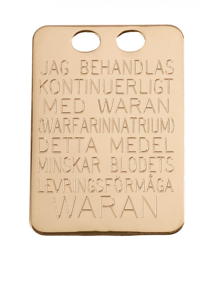 Waran bricka Rödguld 19 x 27 mm.