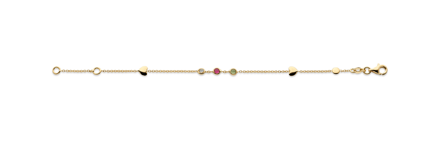 Armband hjärta m. stenar