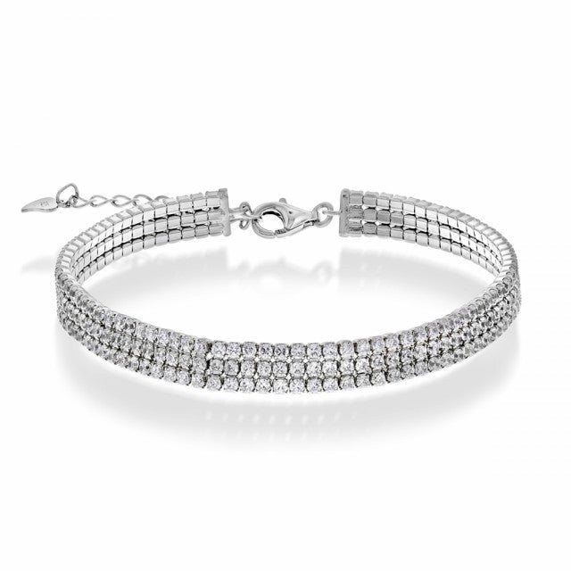 Armband - Tennisarmband Silver 3 rader