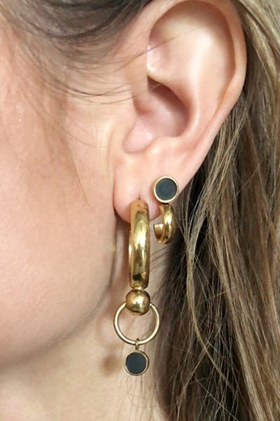 Satellite Golden Hoop Earrings