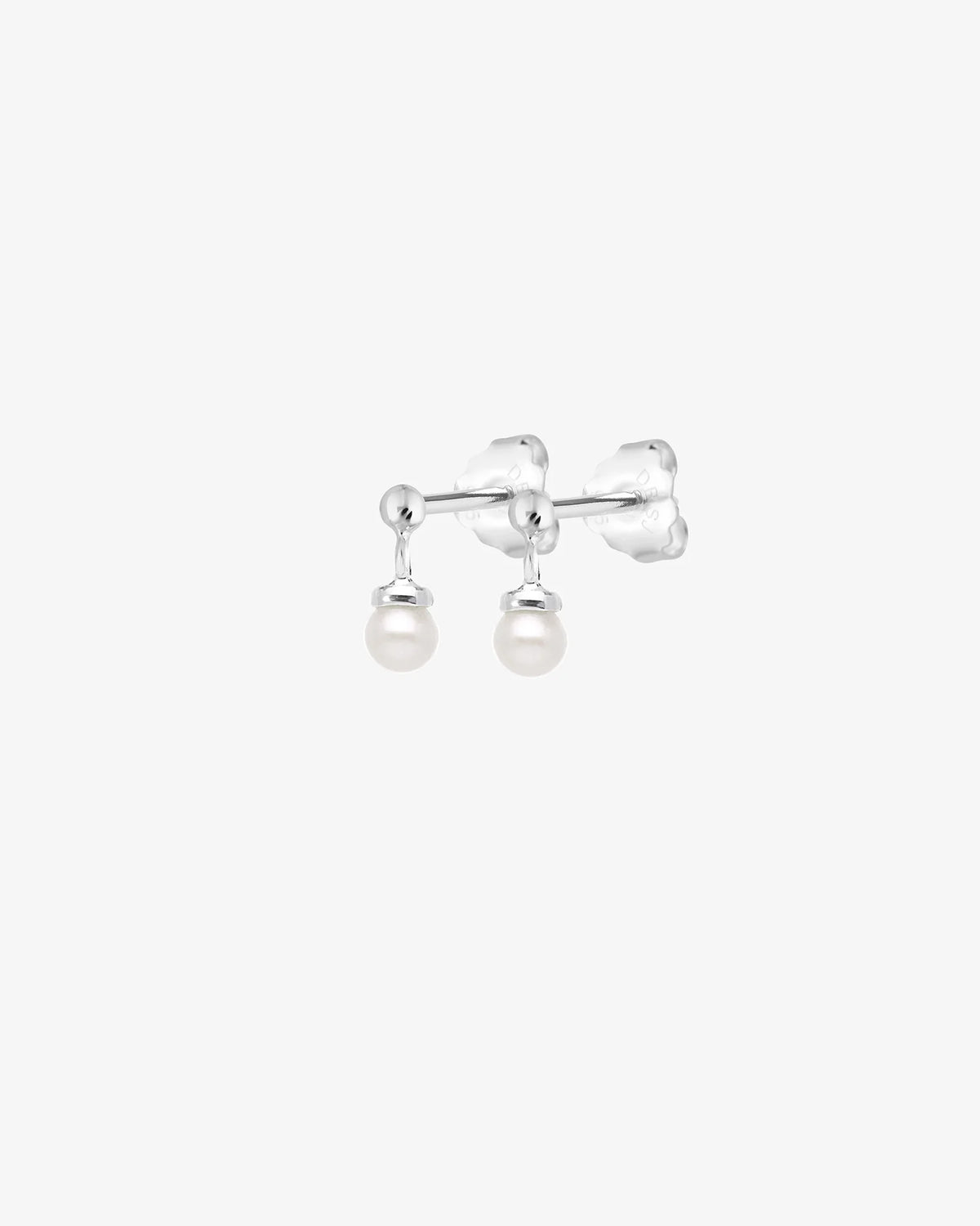 Petite Pearl single hanging studs