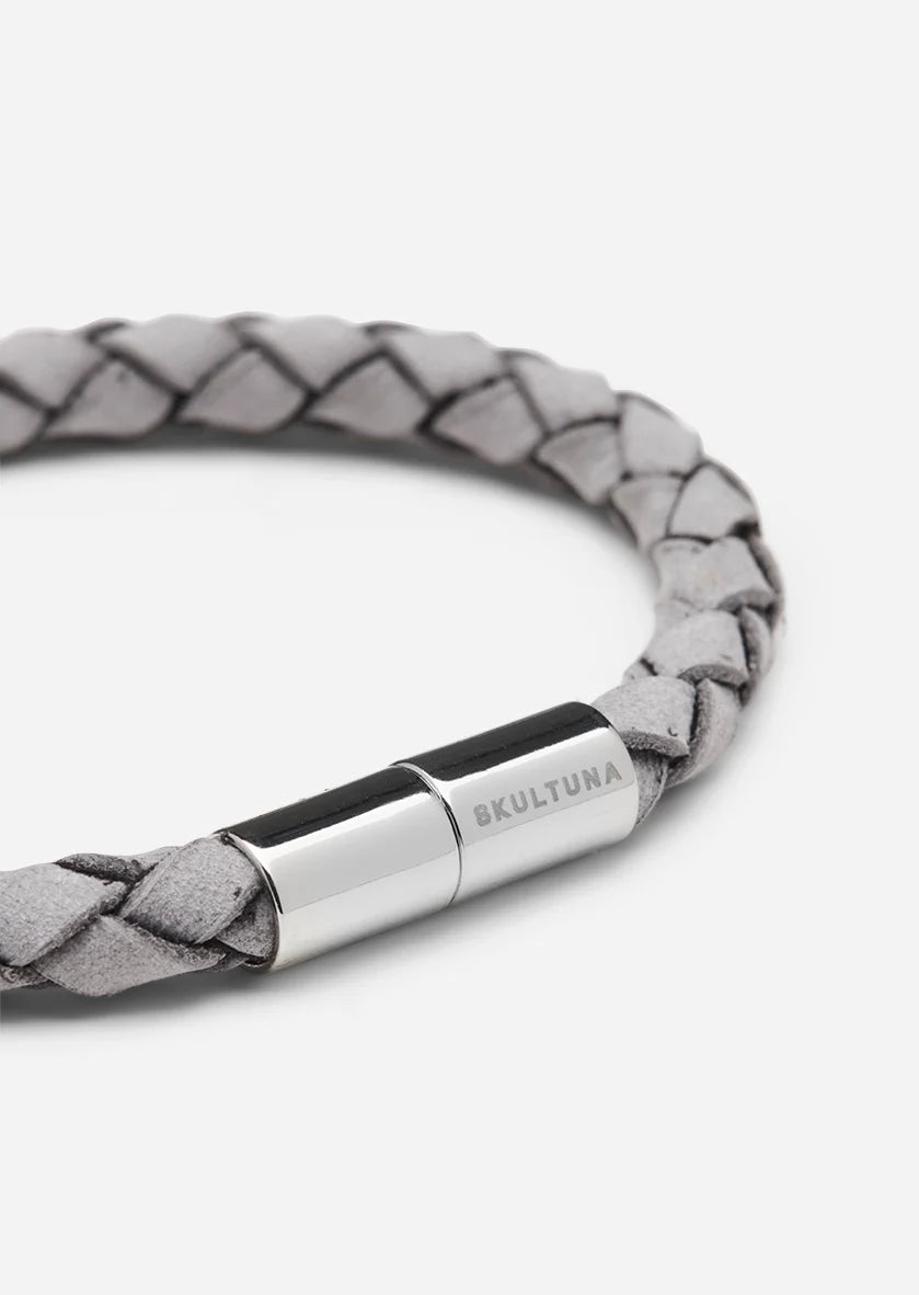 Leather Bracelet 5 mm. Grey