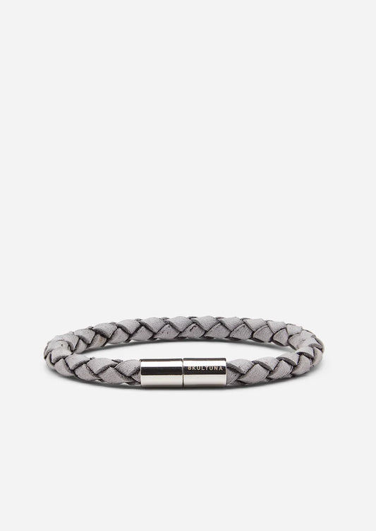 Leather Bracelet 5 mm. Grey