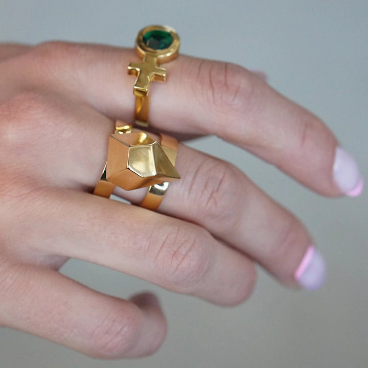Juno Golden Statement Ring