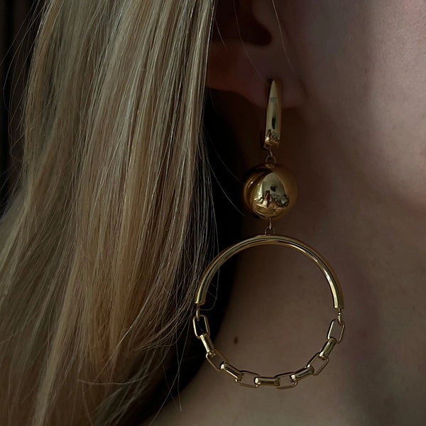 Solar Golden Statement Earrings